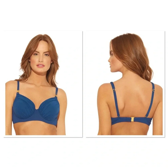 Bleu Rod Beattie Shirred Underwire Bikini Top Size 36D Bottom Size 6 - Picture 2 of 14